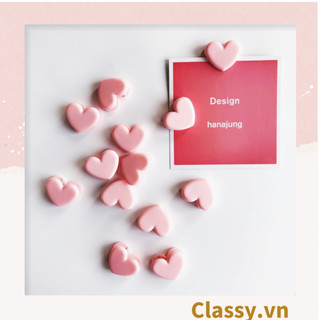 Kẹp Classy giấy thiết kế hình trái tim màu hồng nhỏ gọn tiện dụng dễ thương Q272