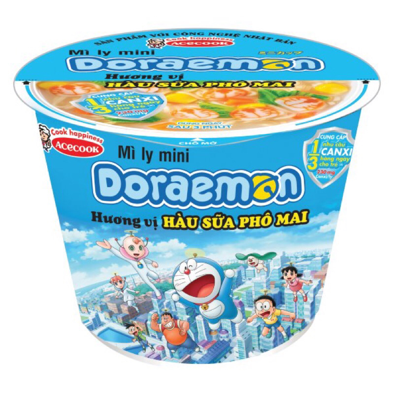 Mì Ly Mini Doraemon Acecook Vị Hải Sản | Vị Hàu Sữa Phô mai