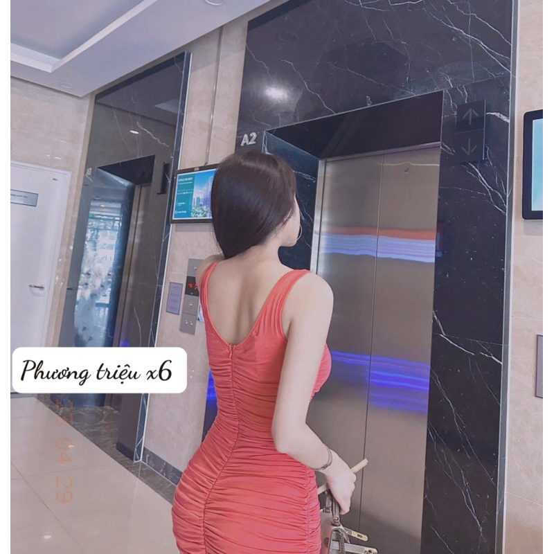 Đầm body thun nhún 0323