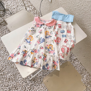 Váy bé gái váy cổ sen elsa - chuột hồng