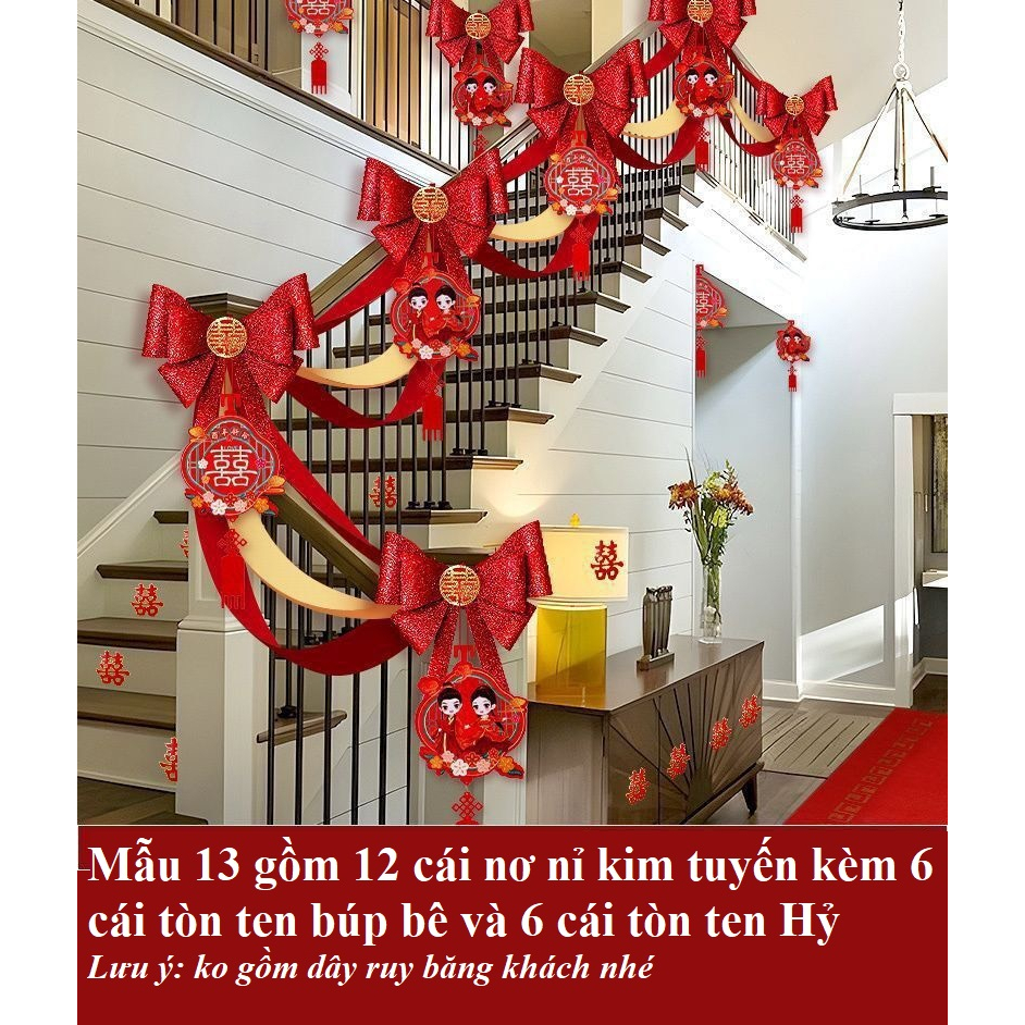 [Hàng mới về] Set 6 cái quạt giấy và treo cầu thang dùng để trang trí tiệc cưới