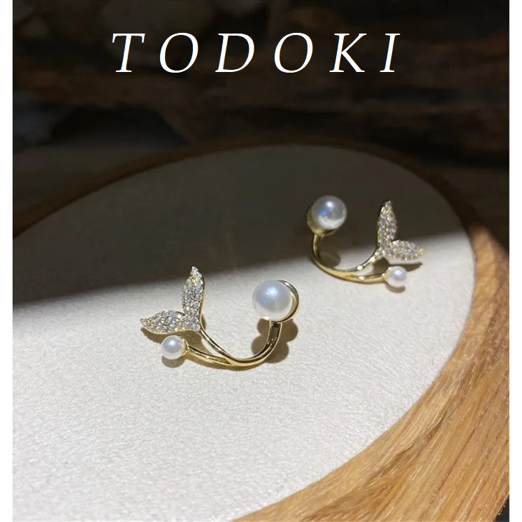 Khuyên tai dáng đuôi cá voi style Hàn Quốc TODOKI T034