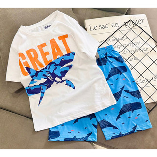 Bộ ngắn bé trai thun cotton