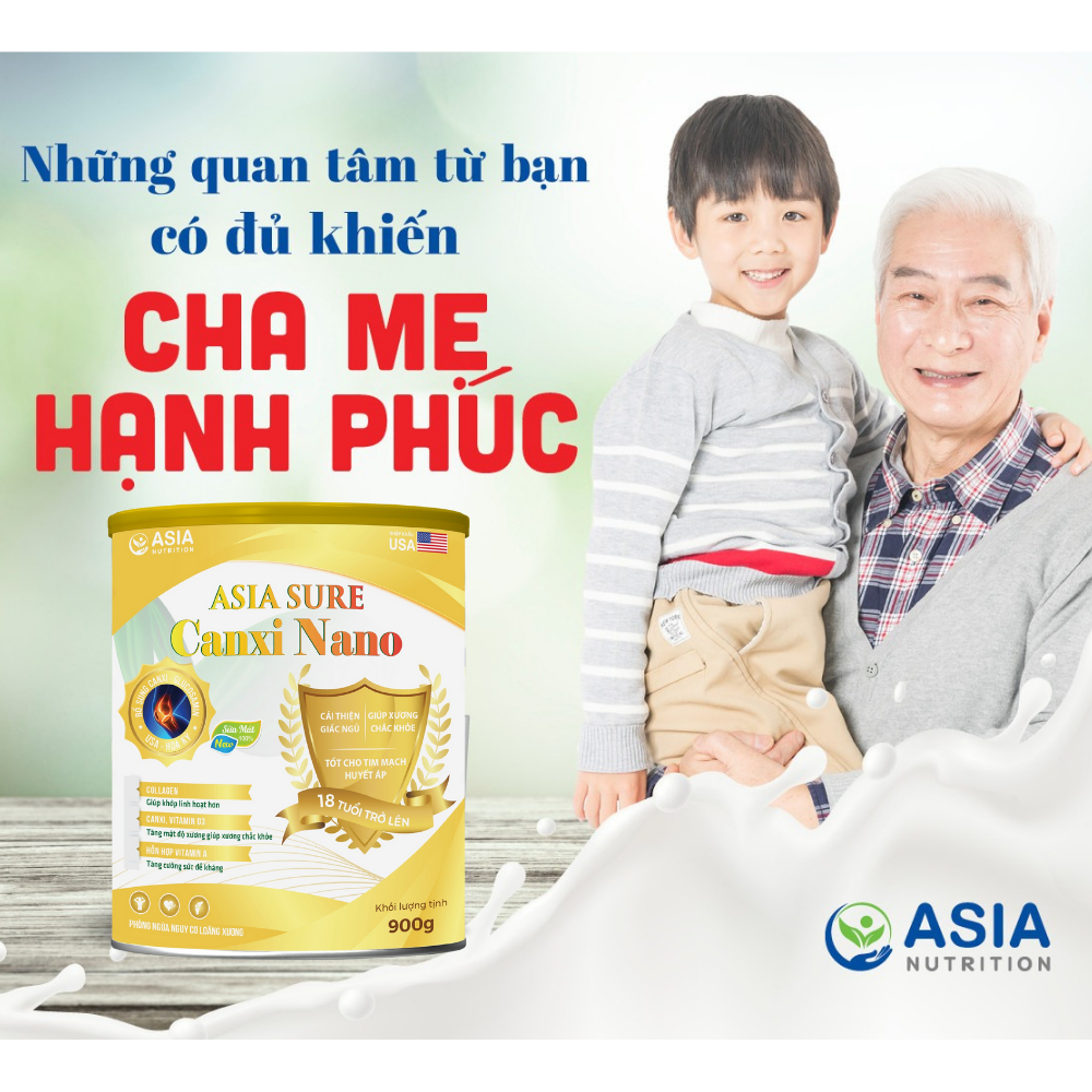 Sữa ASIASURE CANXI nano 400g hỗ trợ tăng sức đề kháng bổ sung nano canxi chống loãng xương, cải thiện vấn đề xương khớp
