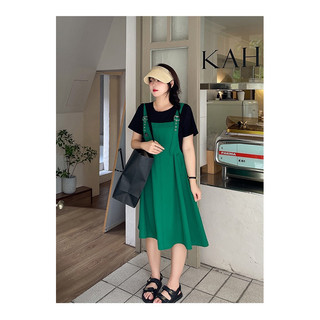 Đầm kiểu yếm thun đen phối xanh big size lớn 85-105kg