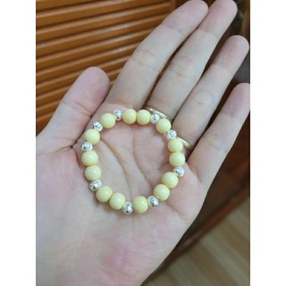 Vòng dâu tằm mix bi bạc cho bé trai và bé gái. Dây chun. D1