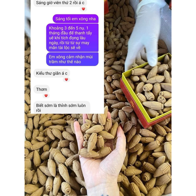 Nụ trầm hương cát tường thu hút tài lộc, gia tăng vượng khí (hộp nhỏ 45 nụ ) mua 1 tặng 3