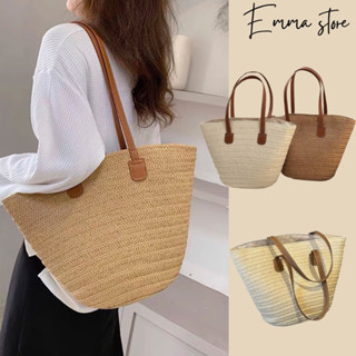 Túi cói đan tay phối dây da phong cách vintage chụp ảnh sang chảnh Túi tone nâu be cho bạn gái phong cách hè 2023