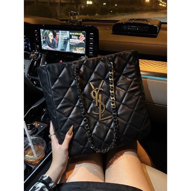 Túi Xách Nữ Túi Công Sở Tote Y.L Da Mềm Trần Trám Dây Pha Xích