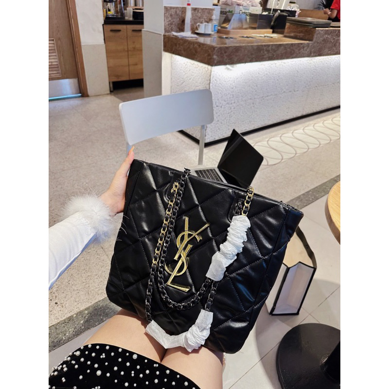 Túi Xách Nữ Túi Công Sở Tote Y.L Da Mềm Trần Trám Dây Pha Xích