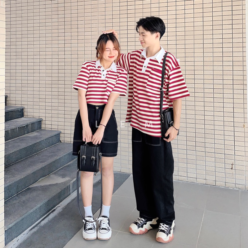 ÁO CROPTOP THUN POLO SỌC