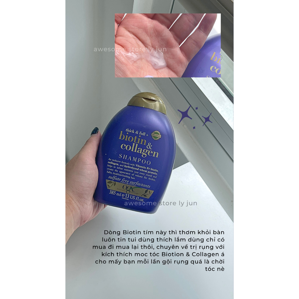 Cặp gội xã BIOTIN & COLLAGEN tím 385ml