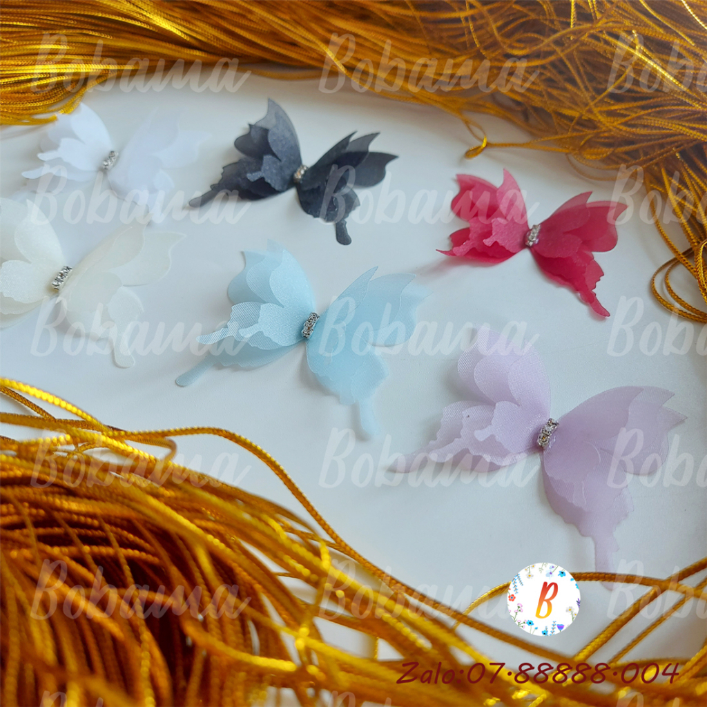 Set BƯỚM voan organza  3 lớp đính đá trang trí handmade