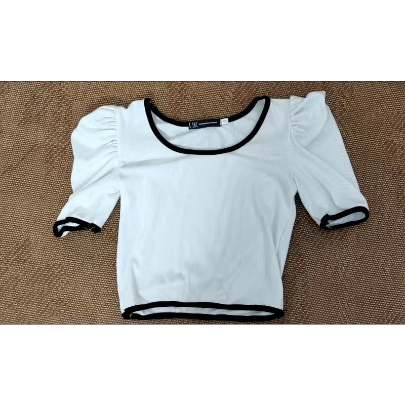 Áo len tăm tay bồng bó sát, dáng ôm cổ trễ sexy nữ tính - Có ảnh thật