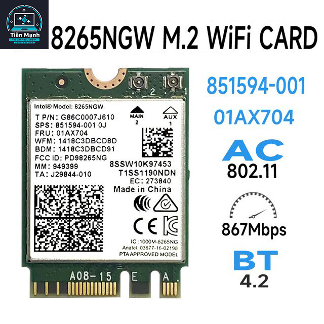 Card wifi Intel 8265