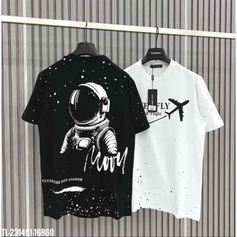 Hót Áo Thun Nam Nữ Unisex In Hình Phi Hành Gia. Áo Thun Cổ Tron In 2 Mặt Siêu Nét