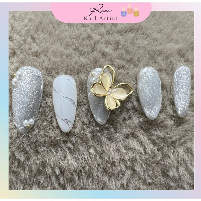 Charm nail 2k .Giá rẻ nhất. charm bướm đá khối mẫu mới