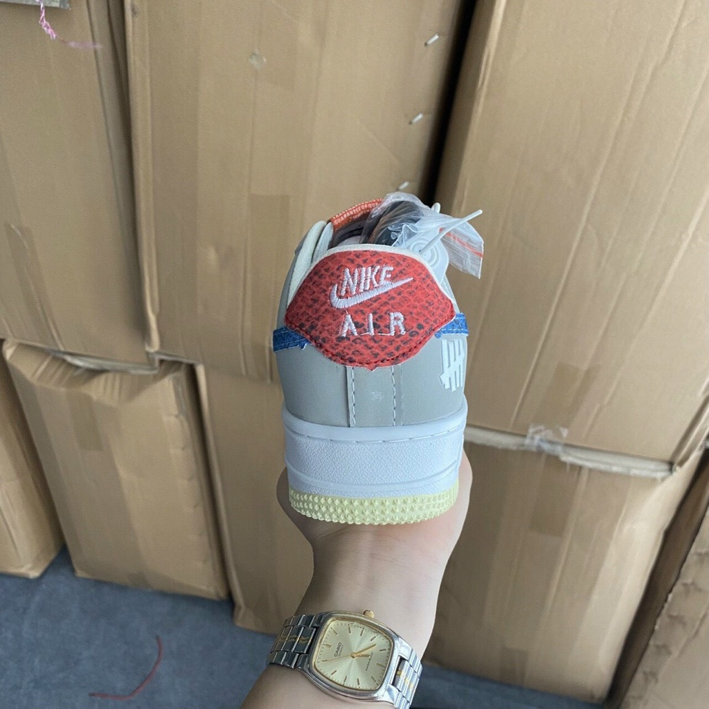 Giày thể thao sneaker Air Force 1 trắng vảy rắn ,Giày nike af1 vêt xanh nam nữ full box bill