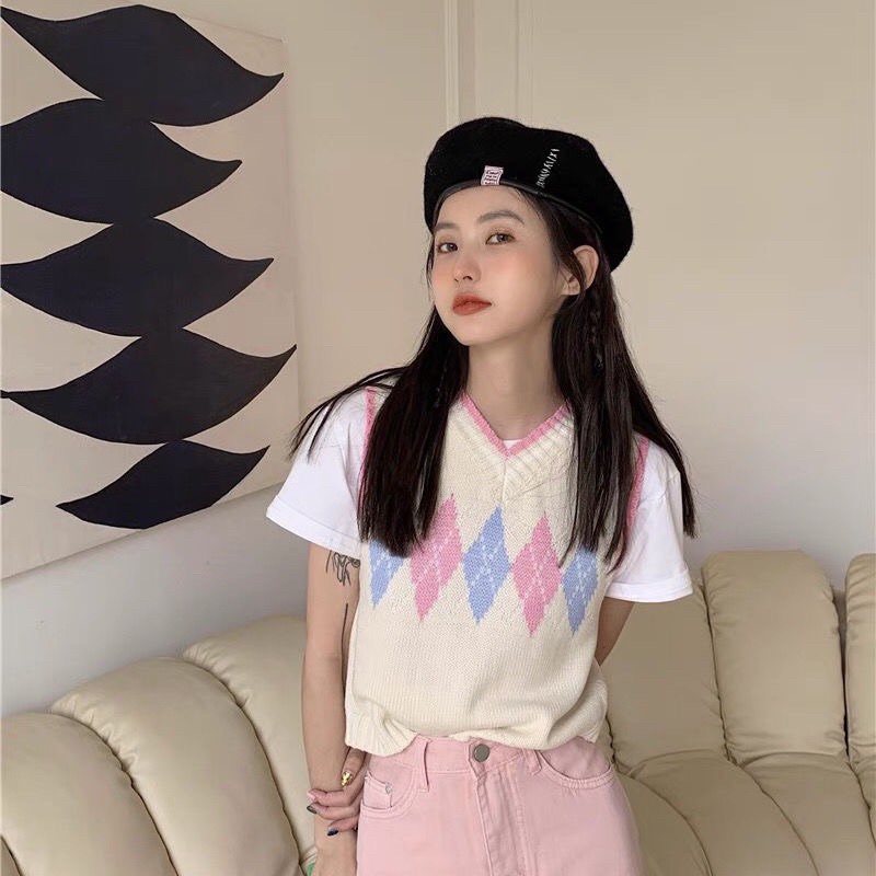 Áo gile tiểu thư dành cho nữ phong cách Hàn Quốc