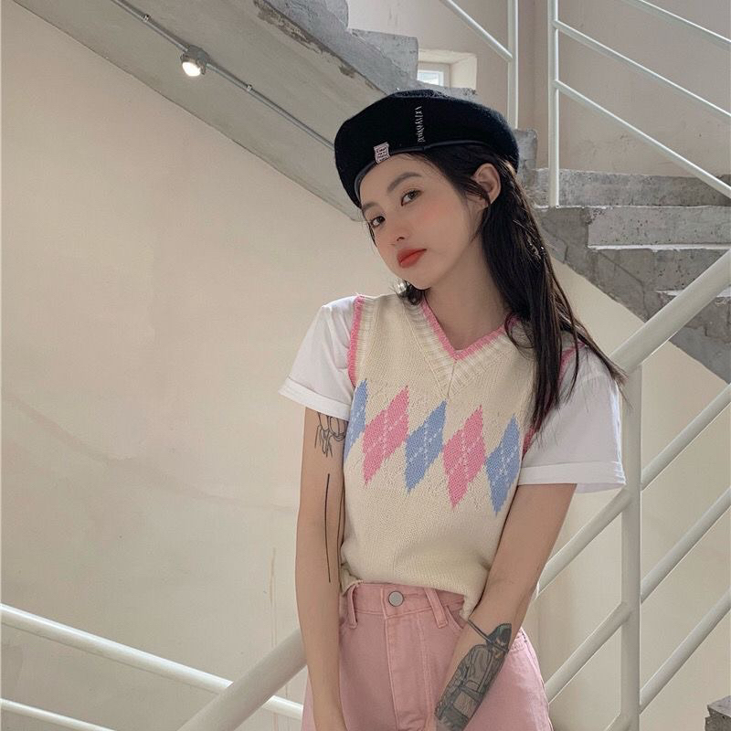 Áo gile tiểu thư dành cho nữ phong cách Hàn Quốc