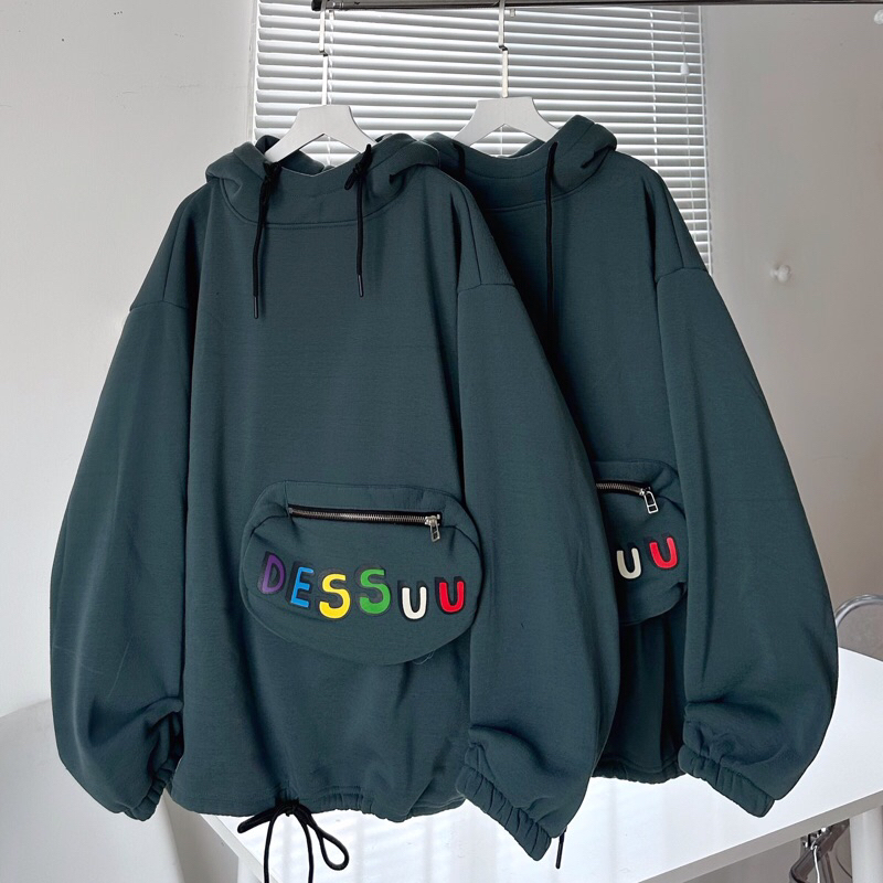Áo hoodie túi hộp Dessuu nỉ lót bông _HT.Store96