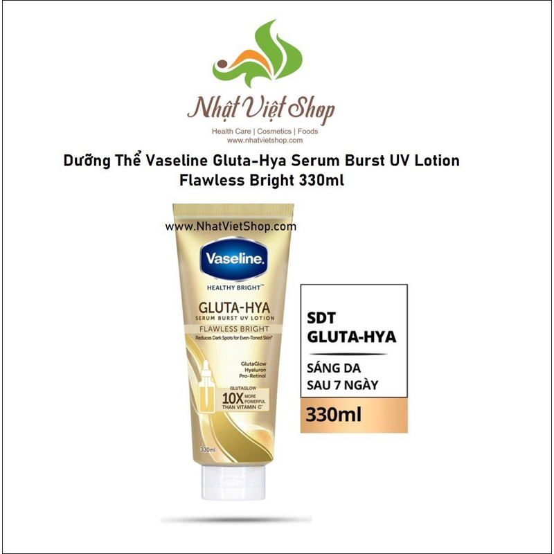 Sữa Dưỡng Thể Trắng Da Vaseline Gluta-Hya Serum Burst Lotion 10X