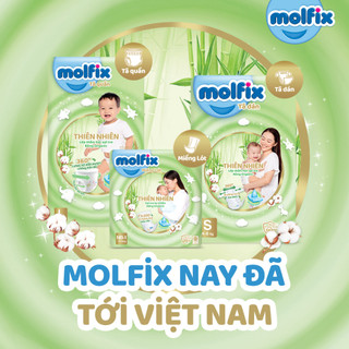 Tã quần molfix thiên nhiên gói siêu đại m76+6/l68+6/xl62+6/xxl56+6