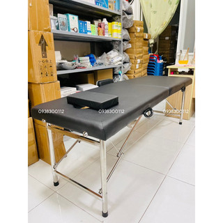 (Hàng Nhập Kèm Túi) Giường Vali INOX Có Gối xếp gọn cho SPA, NỐI MI, PHUN XĂM hàng đẹp Loại 1.