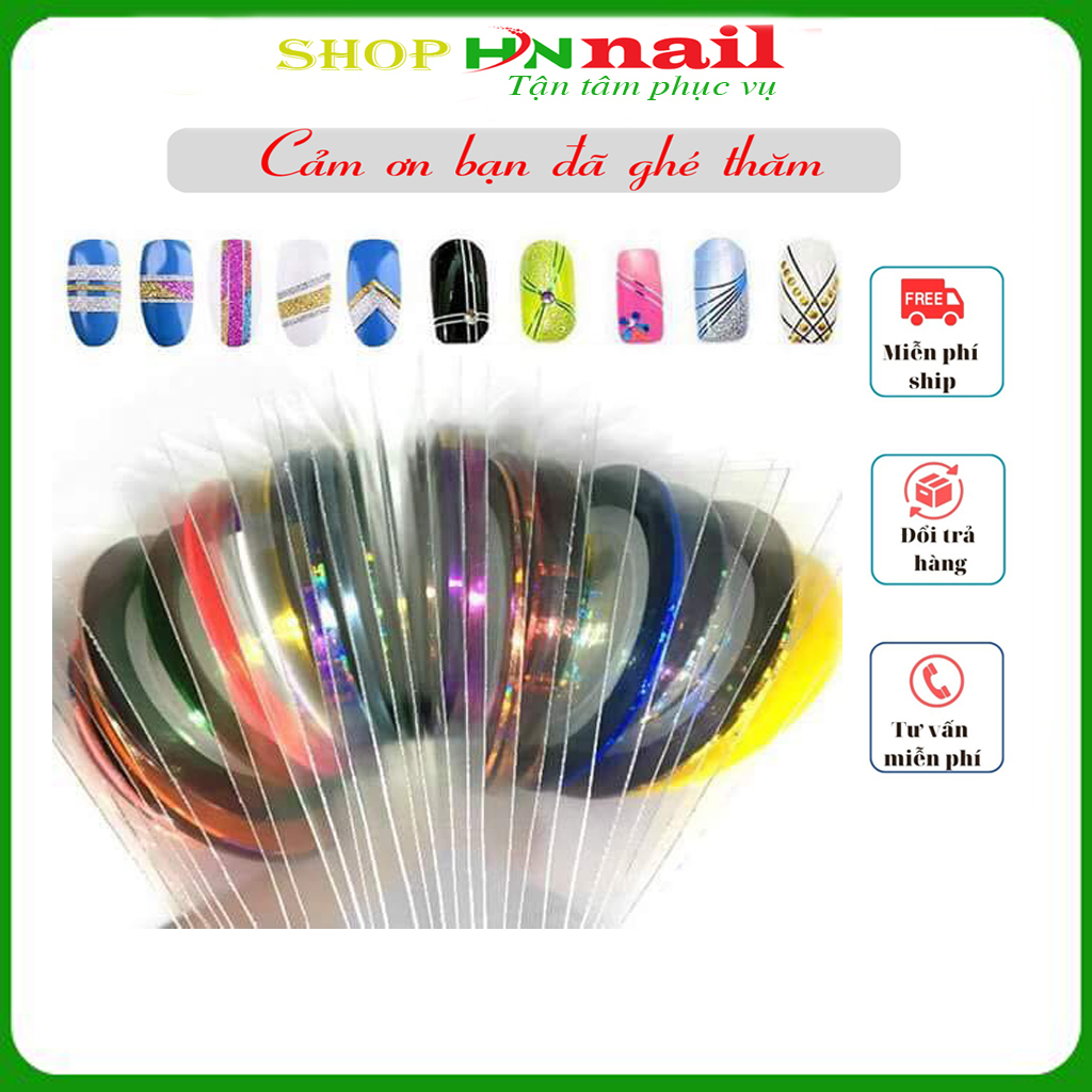 Sét gồm 01 cuộn dây kim tuyến gắn móng làm đẹp nail mi (màu bất kỳ) shop hnnail