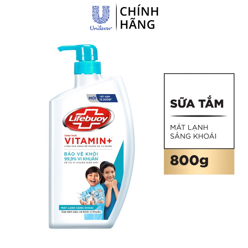 Sữa tắm Lifebuoy diệt khuẩn Chăm sóc da 800g