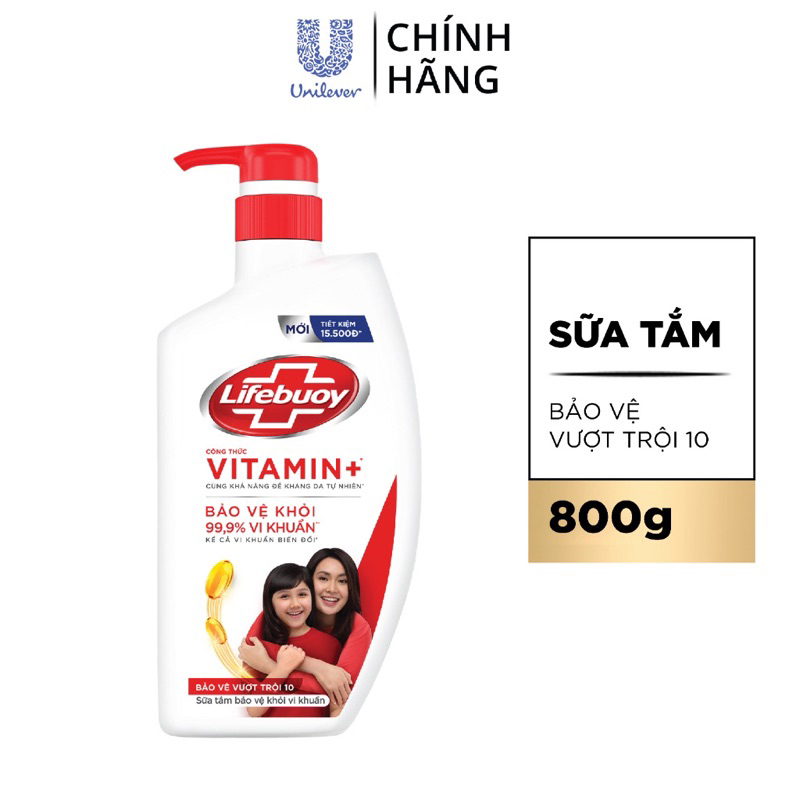 Sữa tắm Lifebuoy diệt khuẩn Chăm sóc da 800g