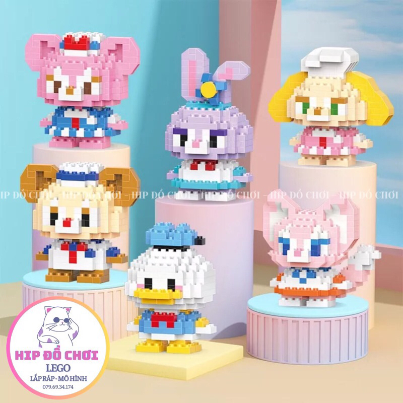 BRICKS đồ chơi lắp ráp mô hình mini mảnh trơn siêu cute  nhân vật dễ thương disney