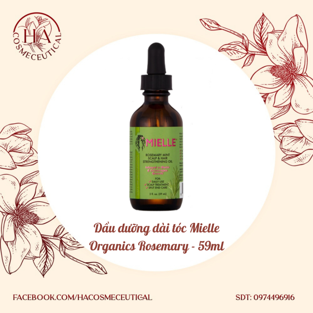 Dầu dưỡng dài tóc Mielle Organics Rosemary Mint Scalp & Hair Strengthening Oil 59ml