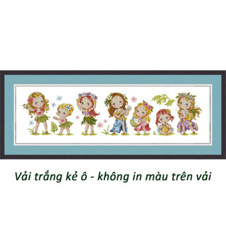 Tranh thêu chữ thập không in màu trên vải Soda143 (85 x 21 cm)