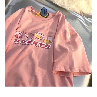 Áo thun nam nữ from rộng - APT Unisex-  Áo phông from rộng kiểu dáng unisex in chữ DONUTS, Chất liệu vải cotton khô