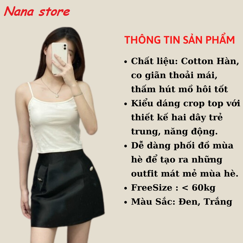 Áo croptop hai dây dáng ôm body, áo hai dây kiểu ôm body 192