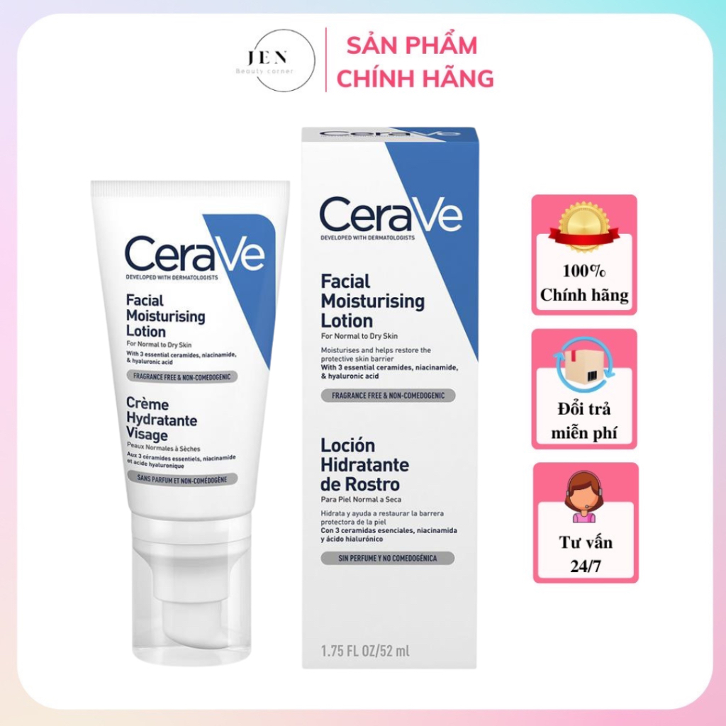 (Hàng Cty) Kem Dưỡng Da Ban Đêm CeraVe PM Facial Moisturizing Lotion 52ml