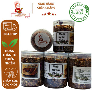 Muối ngâm chân Người Dao đỏ, thảo dược ngâm chân ĐẬU FOOD giảm hôi chân, mất ngủ, tê mỏi chân tay, lọ 450g