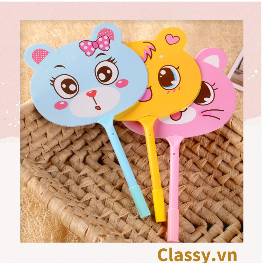 Bút đính kèm quạt mini Classy cầm tay họa tiết con mèo nhiều màu PK1135