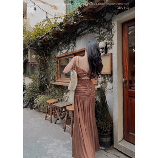 Đầm maxi thun dúm