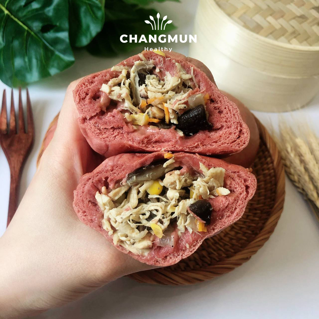 Bánh Bao Gạo Lứt Gà Nấm CHANGMUN Healthy dành cho người ăn kiêng ăn theo chế độ
