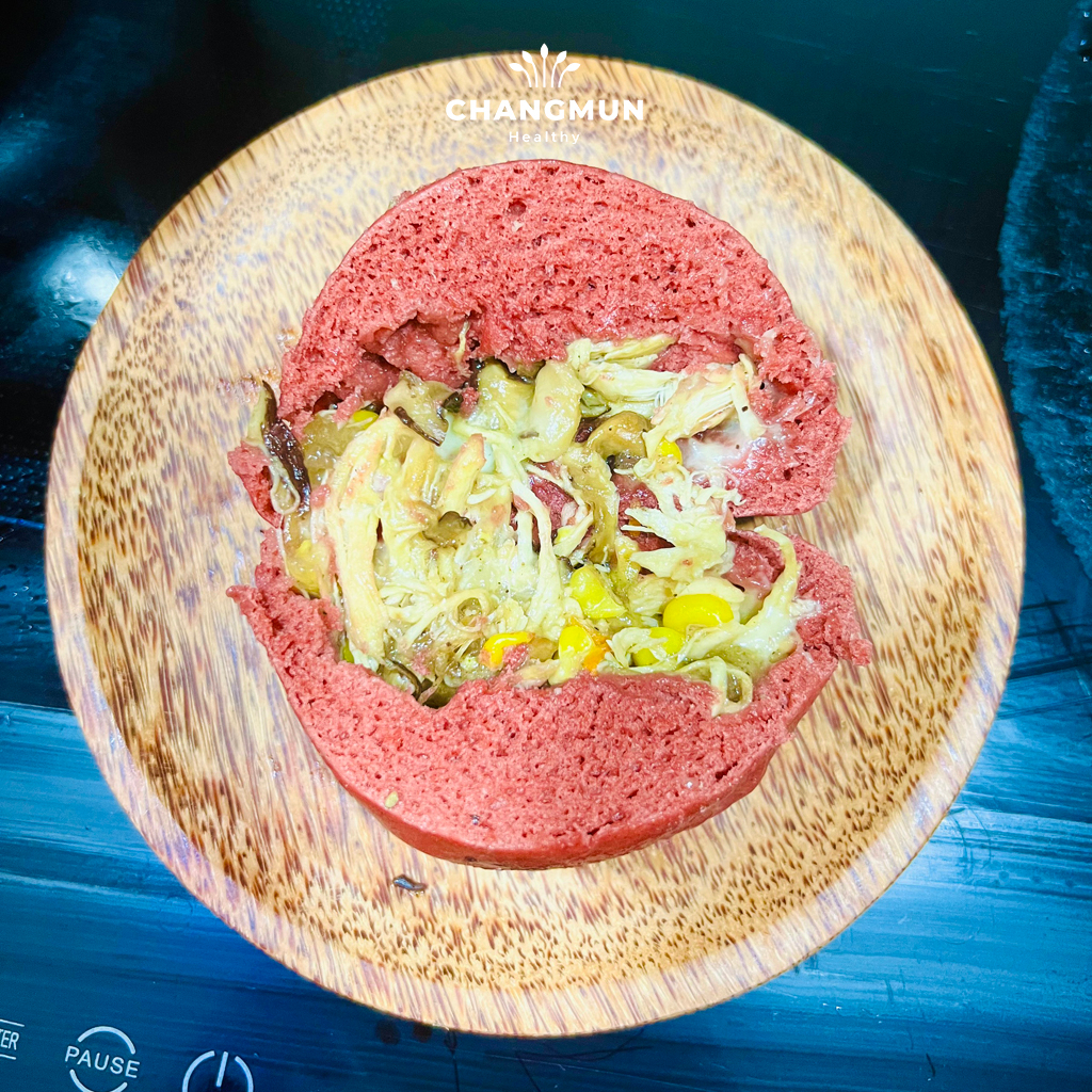 Bánh Bao Gạo Lứt Gà Nấm CHANGMUN Healthy dành cho người ăn kiêng ăn theo chế độ