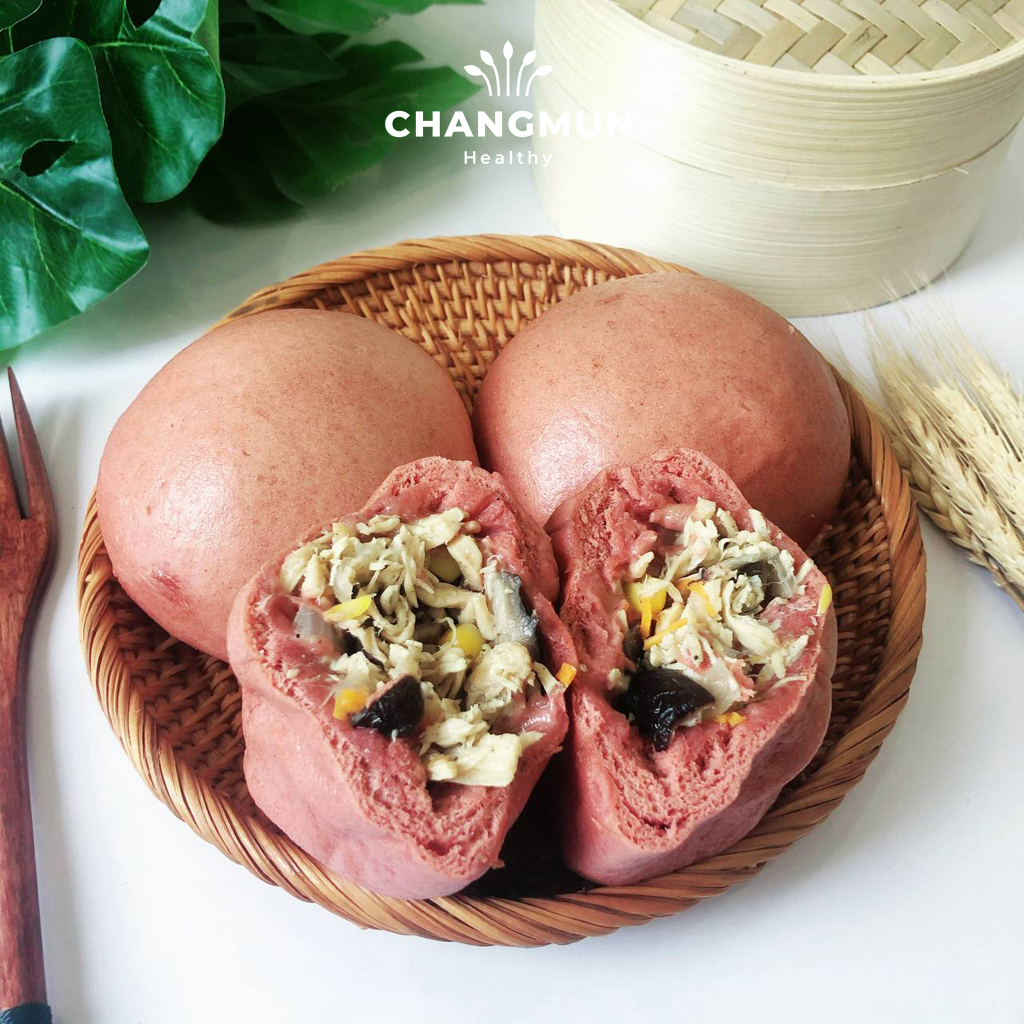 Bánh Bao Gạo Lứt Gà Nấm CHANGMUN Healthy dành cho người ăn kiêng ăn theo chế độ