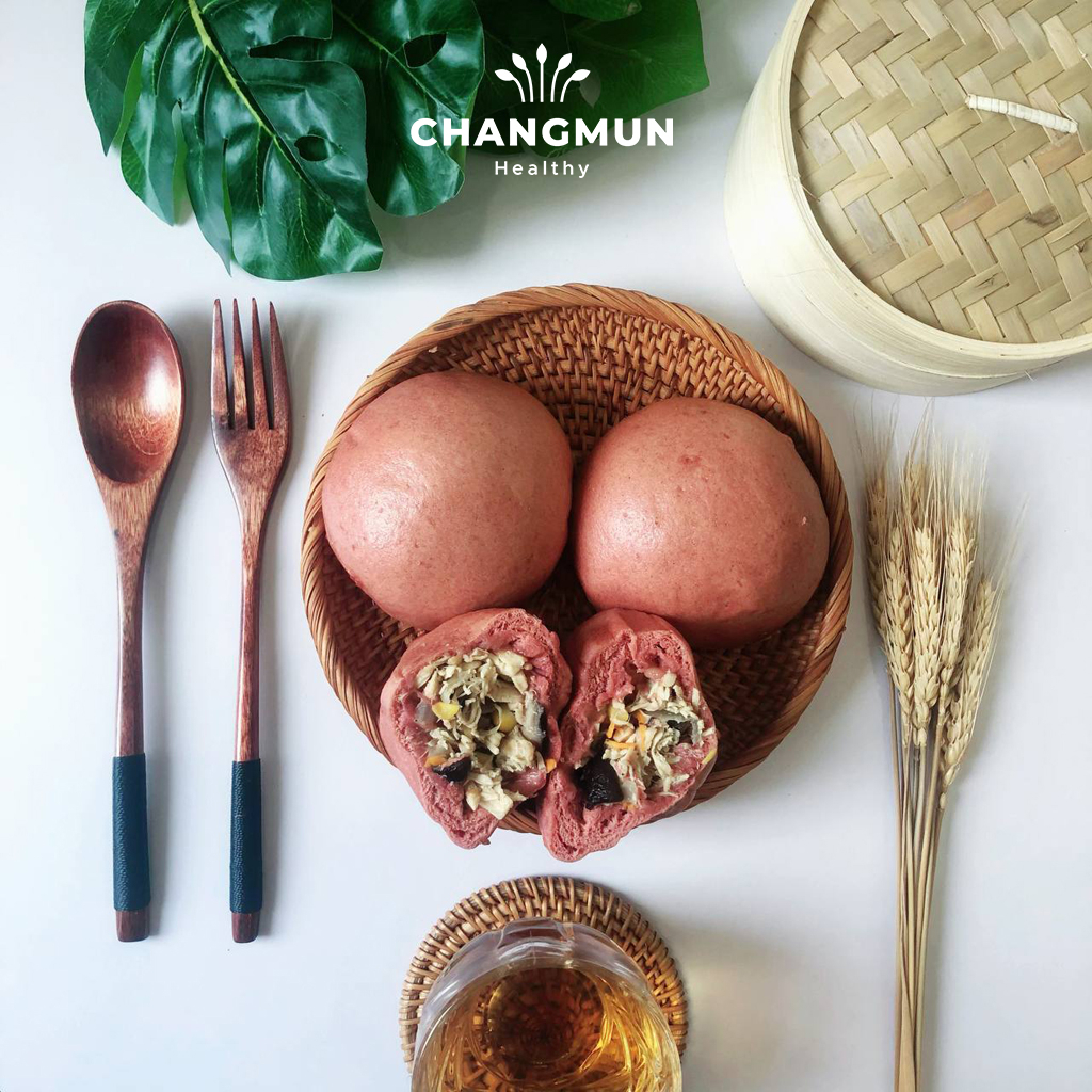 Bánh Bao Gạo Lứt Gà Nấm CHANGMUN Healthy dành cho người ăn kiêng ăn theo chế độ