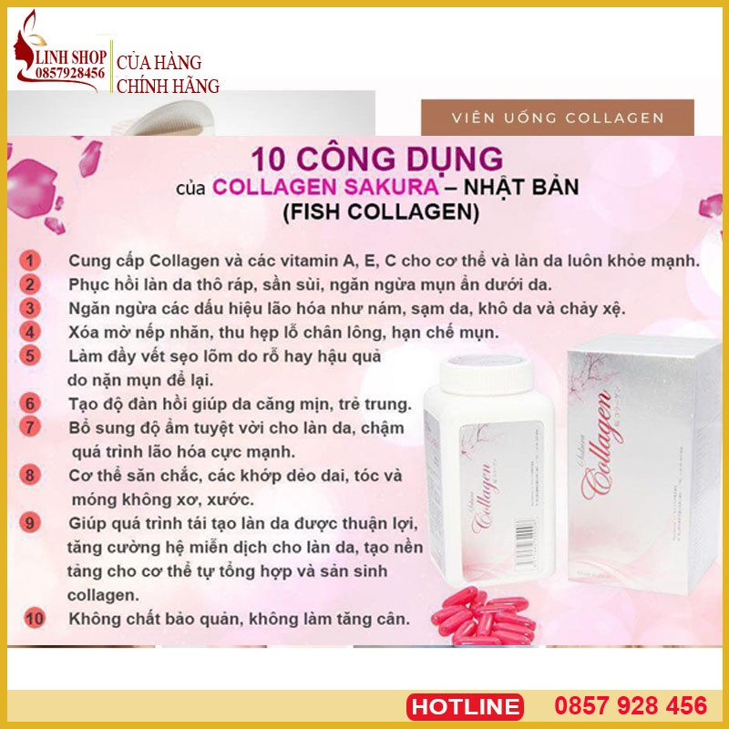 Viên Uống Collagen Sakura Của Nhật 60.000mg - Viên Uống Làm Đẹp Da, Chống Lão Hoá
