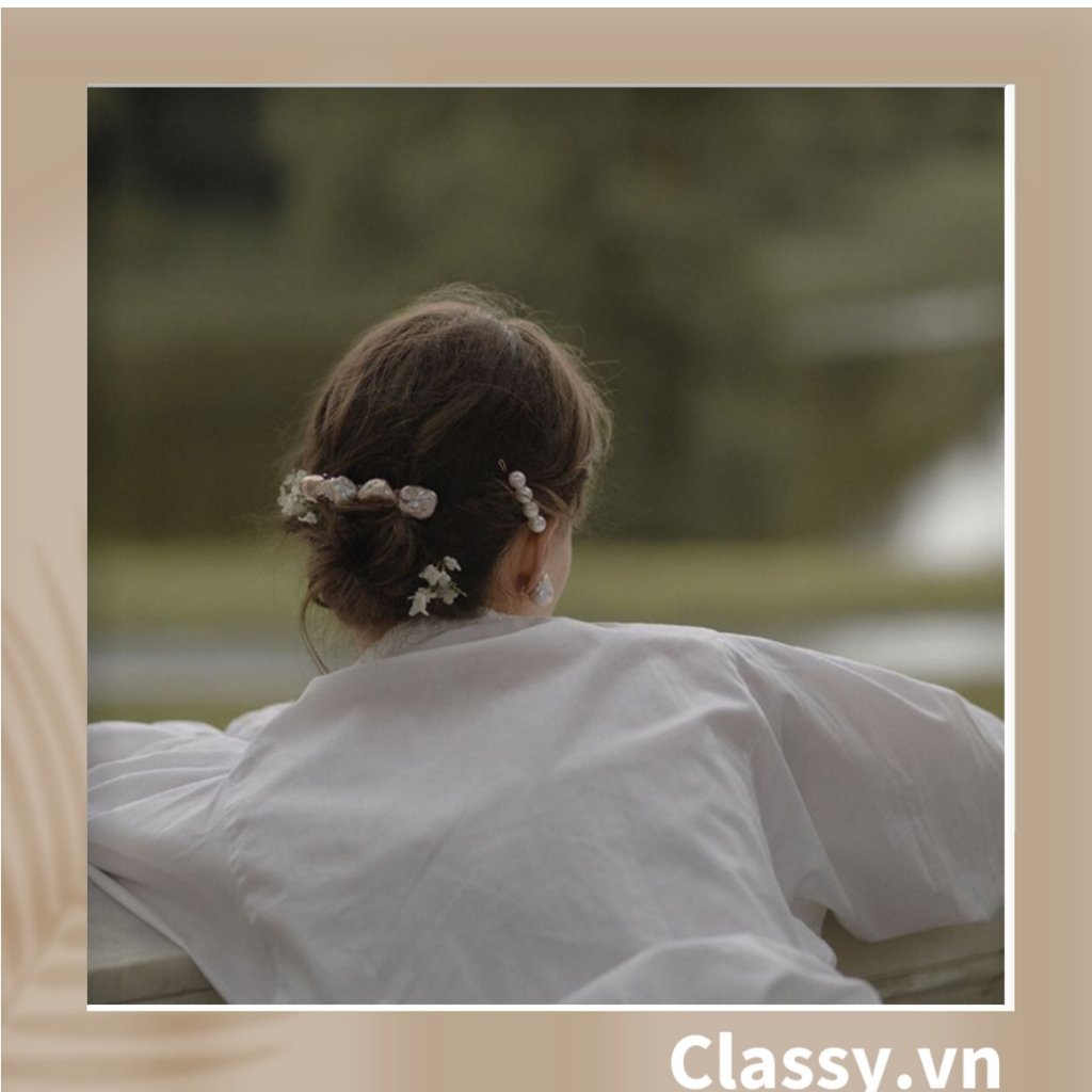 Kẹp Tóc nhiều họa tiết gắn nhiều họa tiết và hạt sang trọng &amp; thanh lịch dành cho phái nữ Classy (PK546)
