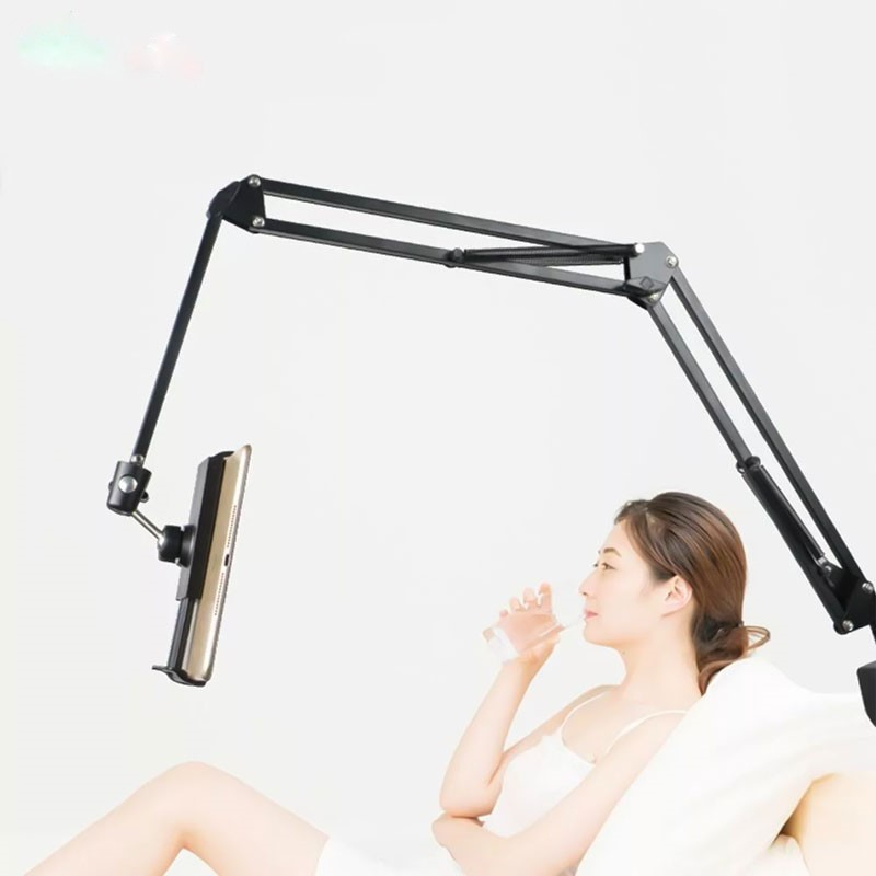 Gía đỡ ipad gấp gọn thân nhôm xoay 360 kẹp bàn,đầu giường chống rung,chắc chắn,kẹp điện thoại cao cấp