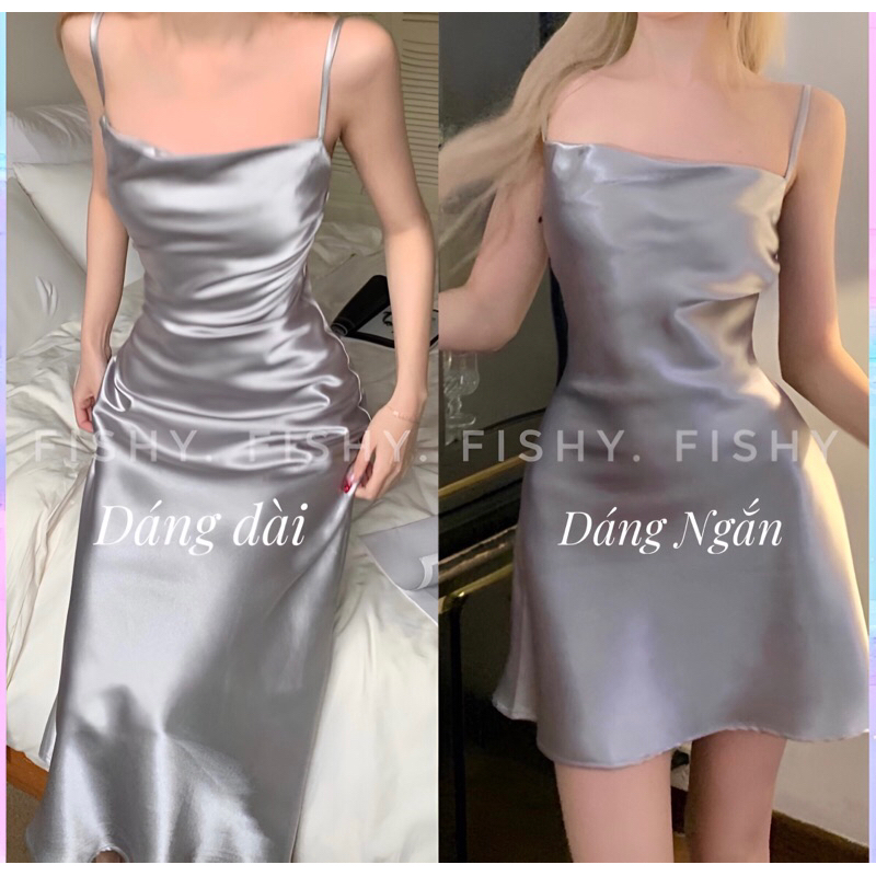 (ẢNH THẬT+THIẾT KẾ SỐ ĐO) Đầm Hai Dây Lụa Nữ Dáng Dài Ngắn Nhiều Màu Đơn Giatn Loshie Dress Dành Cho Nữ DB. FISHY | BigBuy360 - bigbuy360.vn