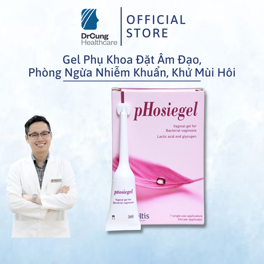 Bác Sĩ Cung pHosiegel - Gel Đặt Âm Đạo, Phòng Ngừa Nhiễm Khuẩn, Chăm Sóc Vùng Kín, Khử Mùi Hôi, Cân Bằng p