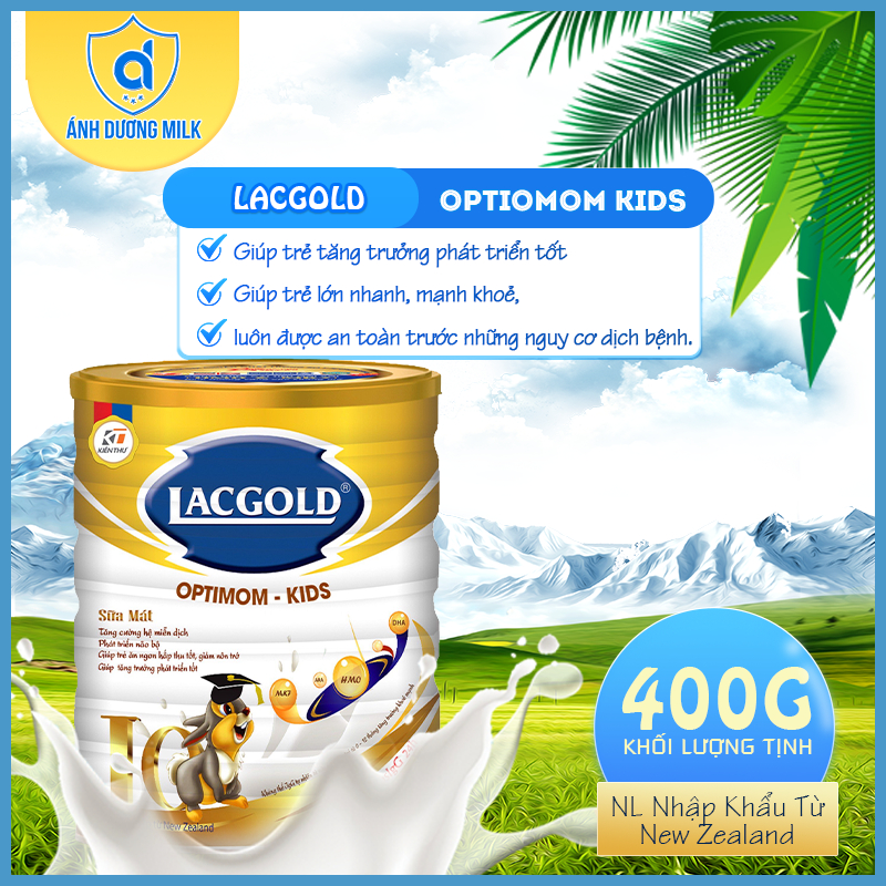 Sữa LACGOLD OPTIMOM KIDS 400-900g  - Tăng Cường Hệ Miễn Dịch, Phát Triển Trí Não, Giúp Trẻ Ăn Ngon
